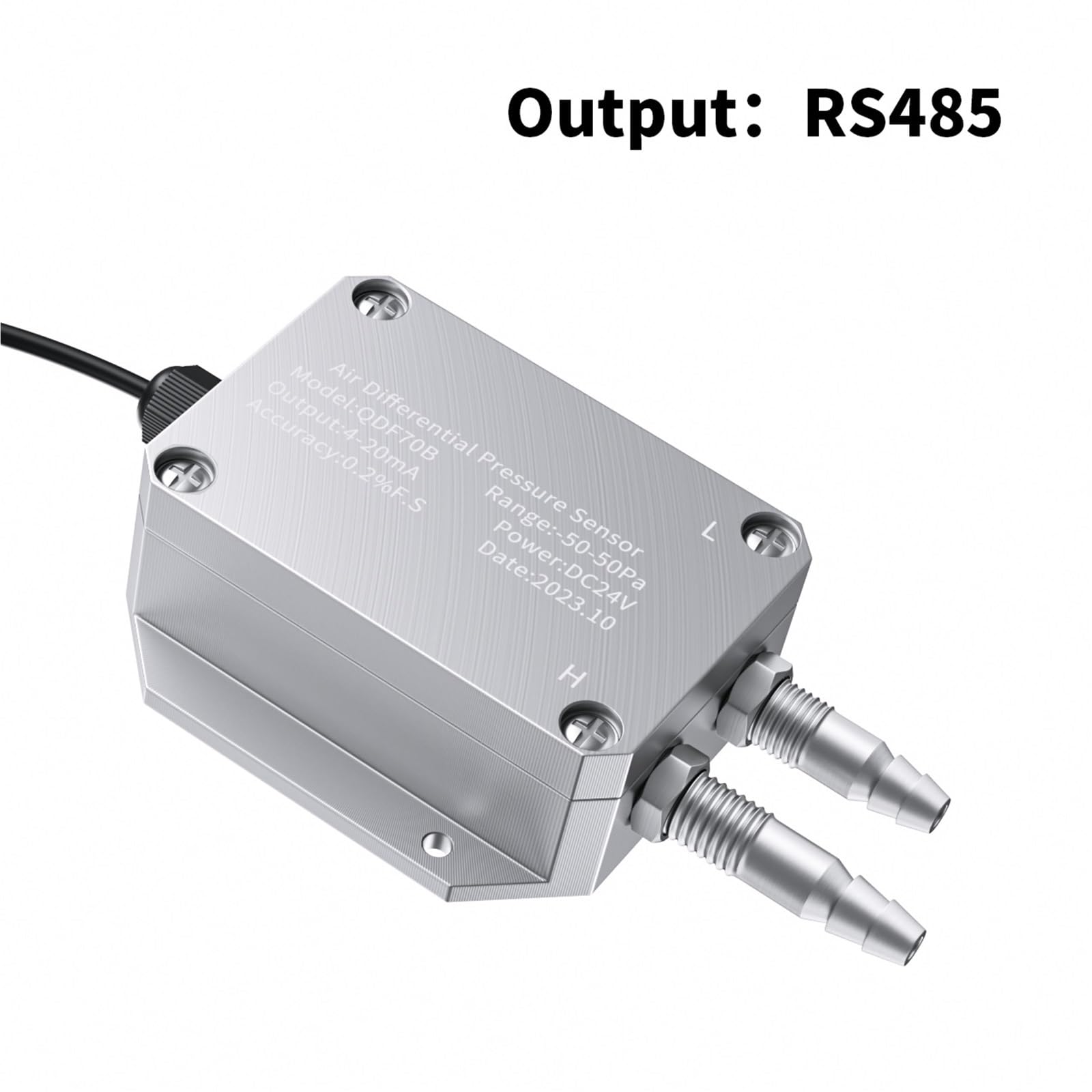 Transmetteur de pression différentielle 4-20mA 0-10V 0-5V RS485, capteur de pression différentielle, transducteur 0-100pa 0-200pa 0-500pa(Output RS485,-2-2Kpa)