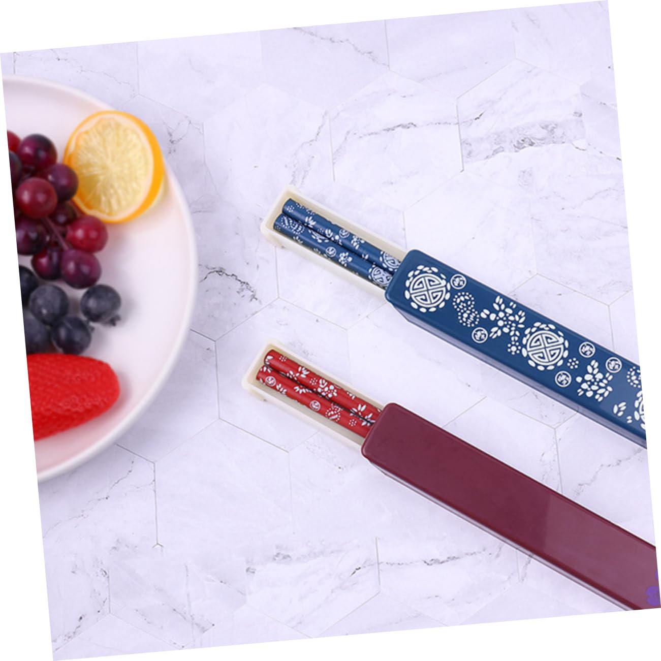 Kit de Baguettes avec Boîte de Rangement Pliable, 2 Ensembles