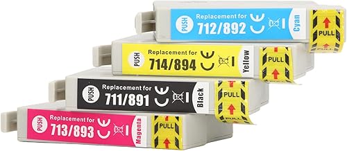 Miniatura 5 de ViaGasaFamido Printer Ink Cartridge, 4 Pcs Ink Cartridge Printer Cartridge Ink Cartridge Replacement Print Photos, Test Papers, Documents for,