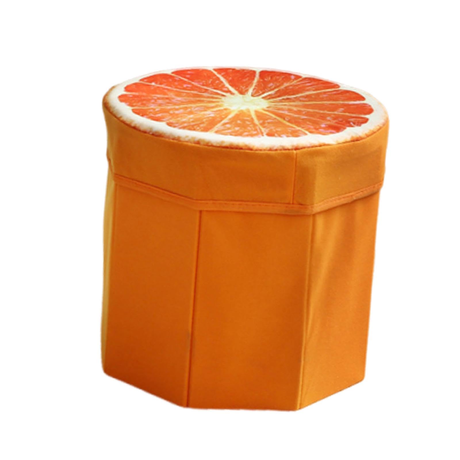 ZOOMELLA Folding Storage Ottoman Funny Stylish Foot Stool for Dorm Entryway Furniture Orange-image-13