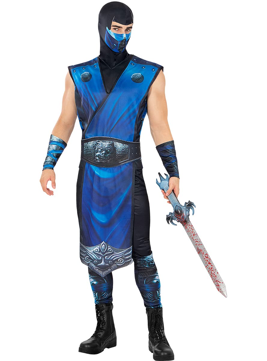 Funidelia | Disfraz de SubZero Mortal Kombat para hombre Videojuegos, Mortal Kombat - Disfraz para adultos y divertidos accesorios para Fiestas, Carnaval y Halloween - Talla L