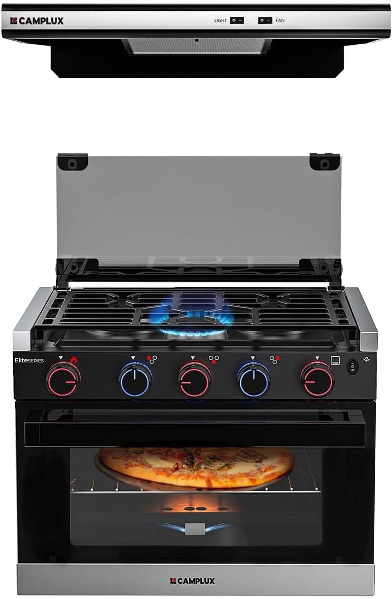 CAMPLUX RV Propane Range 17 Inches and 22 Inches RV Range Hood Combo