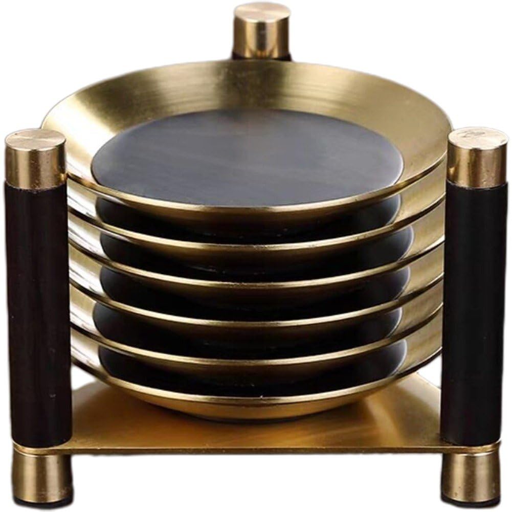 Sous-verres en bois de santal violet pour verres à bière et vin avec support inclus