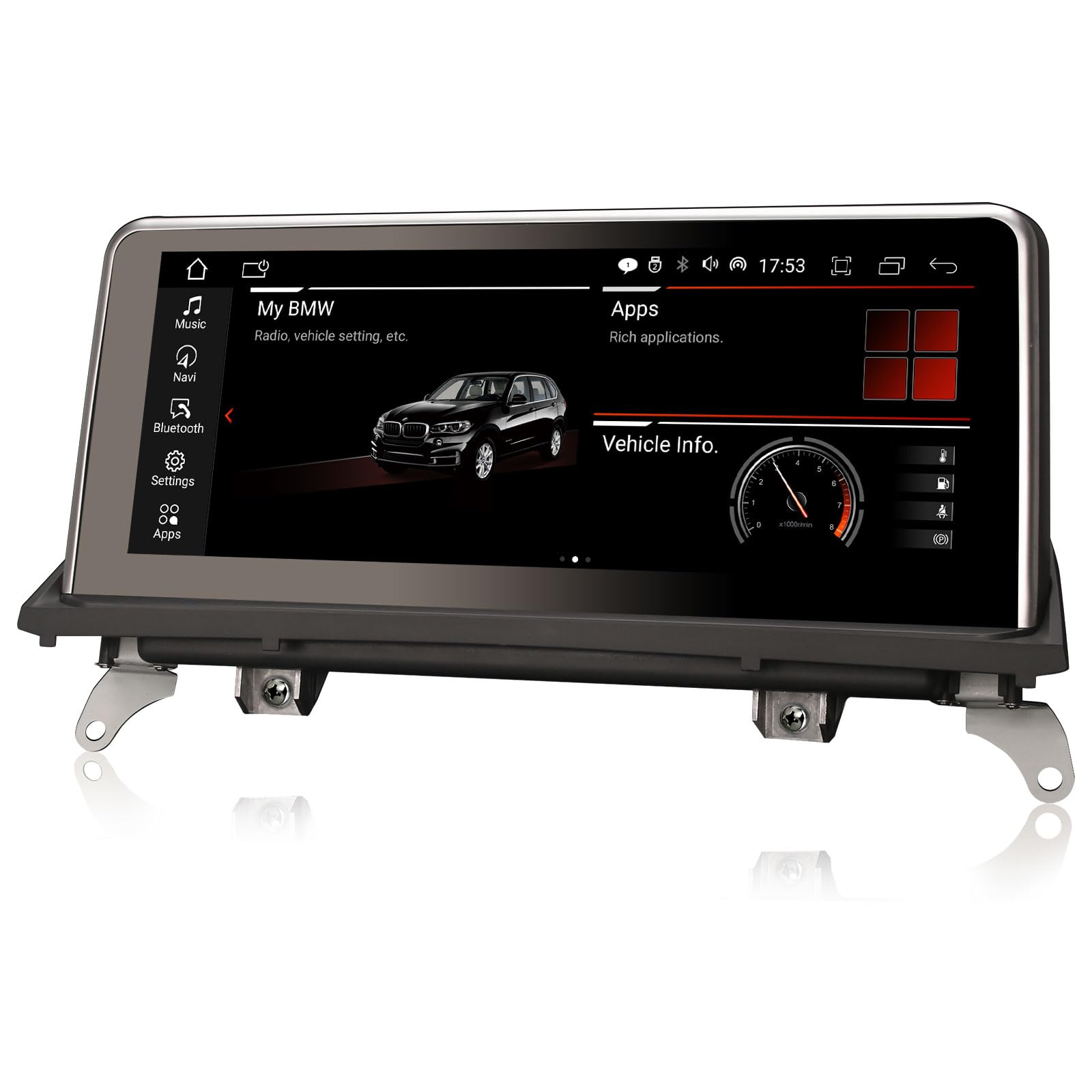 Erisin 8-Núcleo 4GB+64GB Android 14 Radio Coche GPS Navegador para BMW X5 E70 X6 E71 CCC Sistema 10,25 pulgadas Pantalla táctil IPS Soporta CarPlay Android Auto Bluetooth DAB+WiFi 4G USB Canbus iDrive
