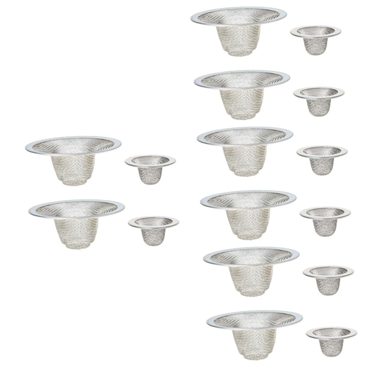 Gadpiparty 16piezas Filtro De Drenaje Inoxidable para Bañera Captador De Cabello para Ducha Filtro De Pelo para Fregadero Accesorio De Drenaje Resistente y De Limpiar