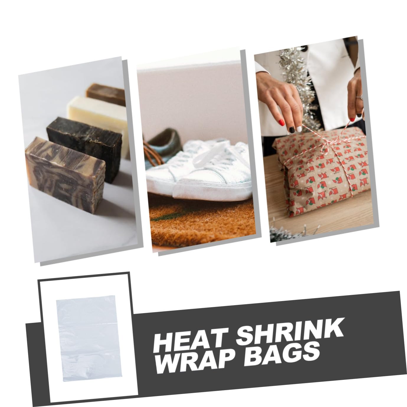 100 pcs Heat Shrink Wrap Bags 15x21 inches PVC for Baskets and DIY Projects