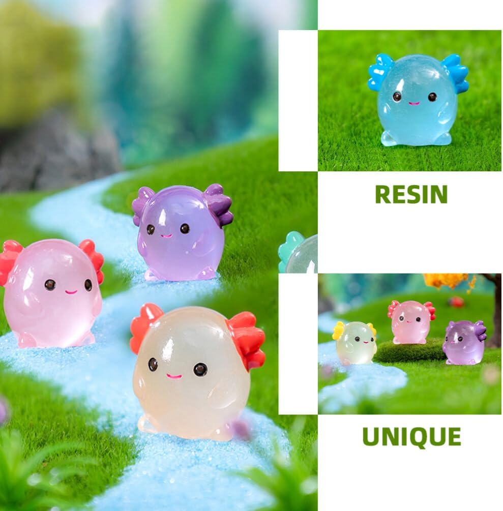 SUPVOX 6Pcs Glow in the Dark Resin Dragon Figurines Miniature Dragon Decor for Garden Fairy Landscape Micro Animal Ornaments