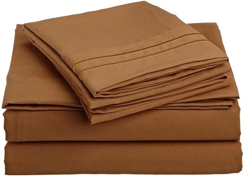 Miniatura 4 de Elegance Linen 1200 Thread Count EGYPTIAN QUALITY Luxury Ultra Soft 4 pc Sheet set, Deep Pocket Up to 16" - Wrinkle Resistant - All Size and Colors,