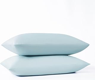 Vince Camuto 1200TC CVC Cooling King Pillowcase Pair, Light Blue, Solid Color Themed, Oeko-TEX Certified Confidence