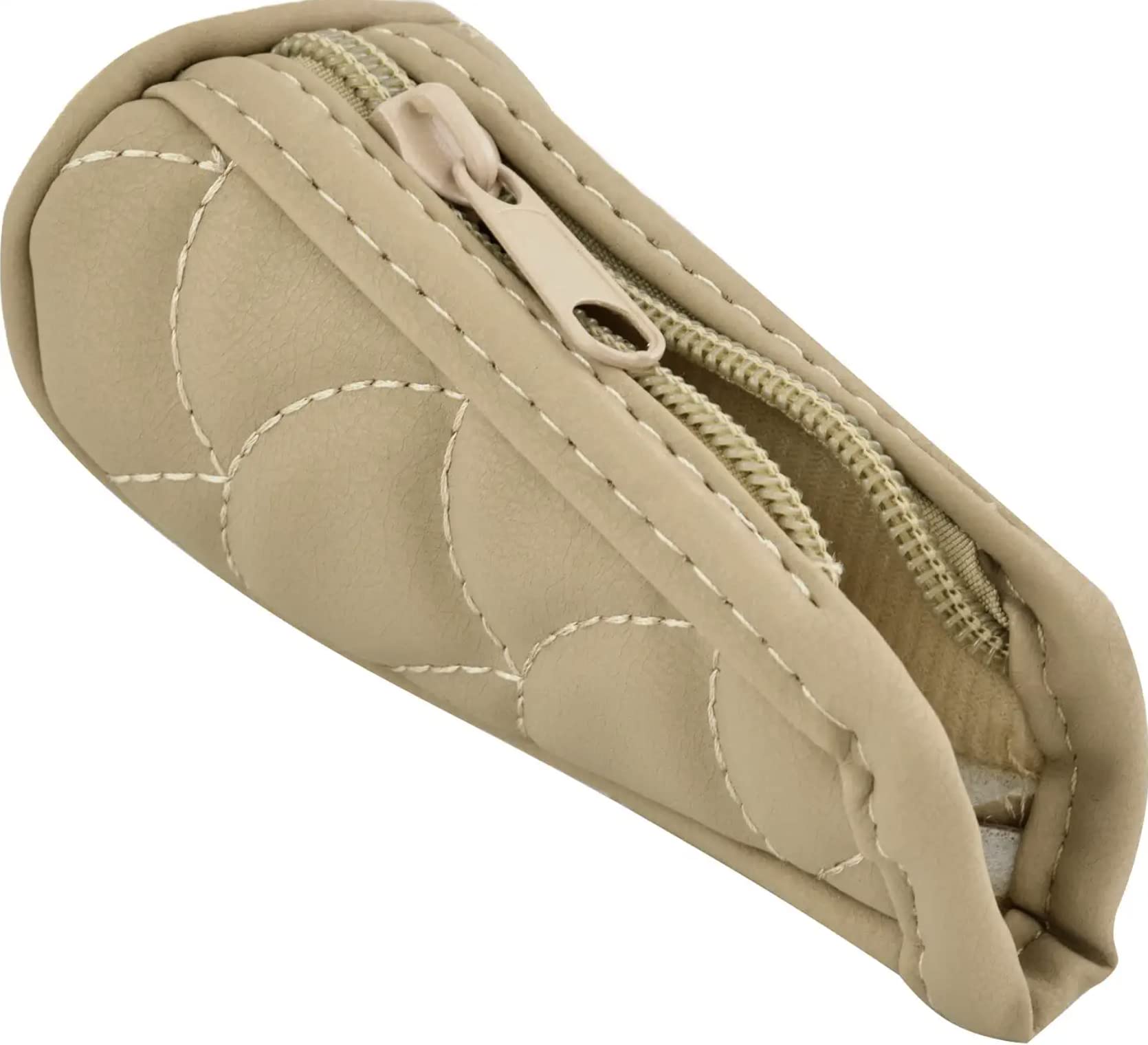 Automaze Faux Leather Manual Gear Shift Lever Anti-Slip Padded Knob Protective Cover for Manual Transmission Cars(Beige) - Image 2 thumbnail