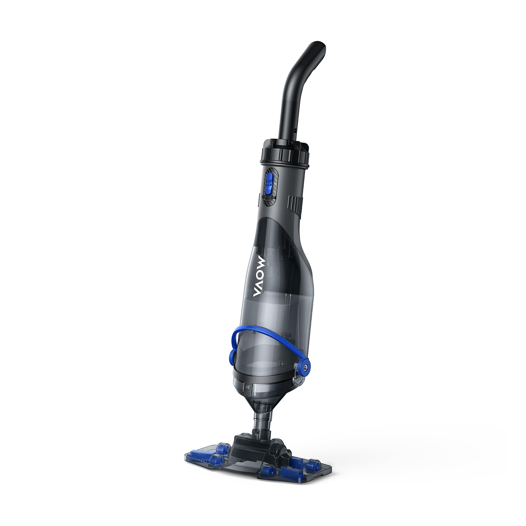 MOVA Handler V10 Aspirateur pour Tous Types de Piscine, Aspiration 4 200 L/h, tête Transparente, autonomie 60 Min, Perche télesc, 1,8 m et épuisette, Double Filtration, sans Fil, IPX8