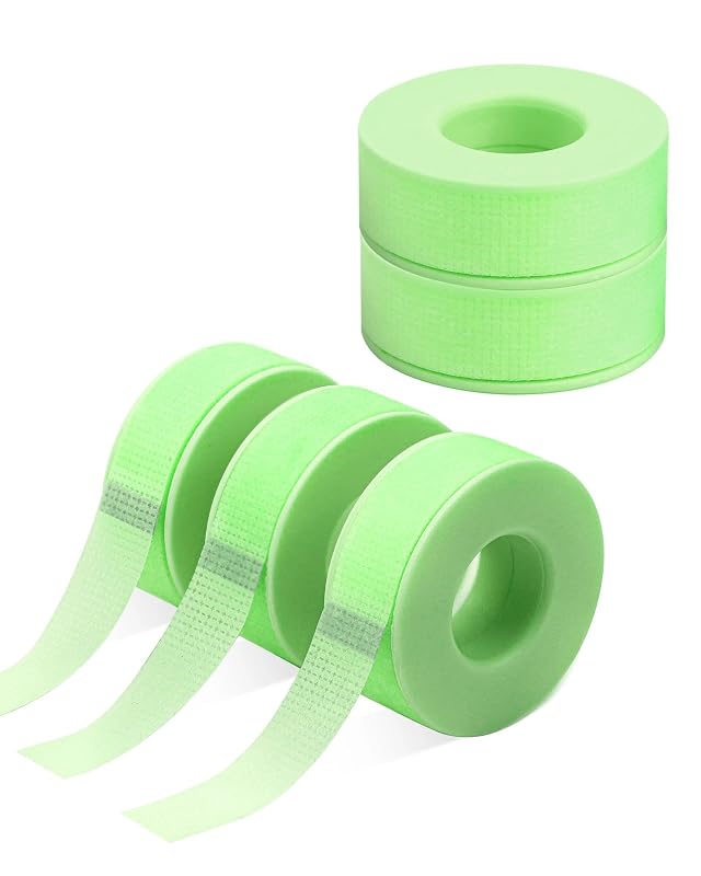 Obeyalash Fita para Extensão de Cílios Verde, 5 Rolos de 1,25 cm x 9 m