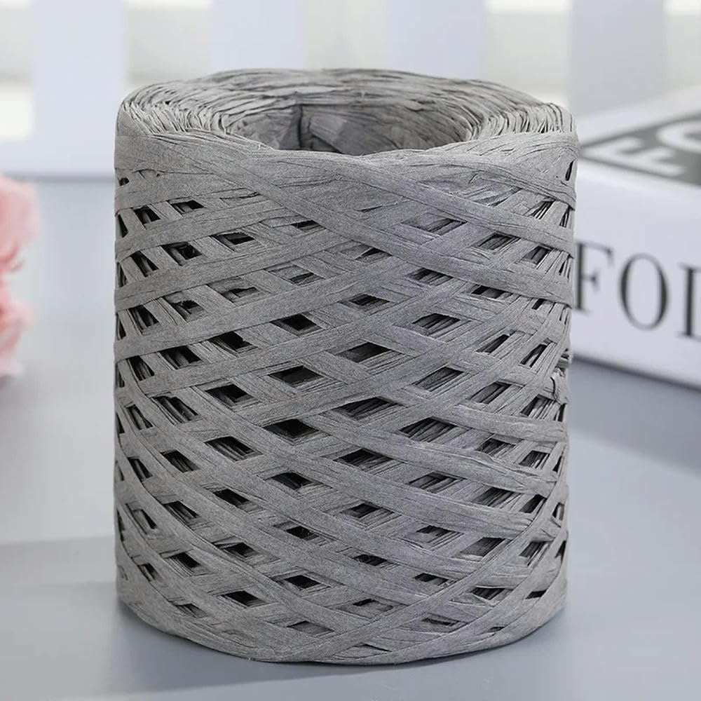 VIXDA Raffia Yarn Paper Rope 200m Rafia for Knitting Hand-knitted DIY Baking Packaging Twine Party Craft Crochet Thread