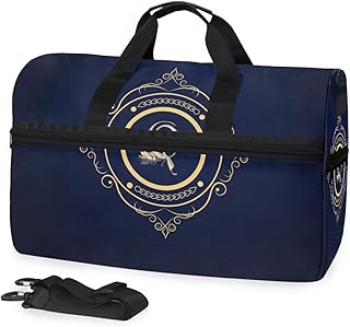 FANTAZIO Monogram Q - Borsone da viaggio pieghevole, leggero, impermeabile, resistente agli strappi