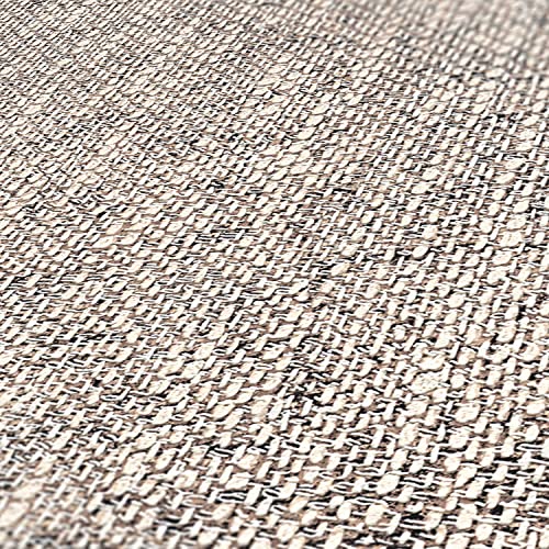 awallo Vliestapete in grober Leinen Optik Tapete 10,05 m x 0,53 m beige braun Made in Germany 354419 3544-19
