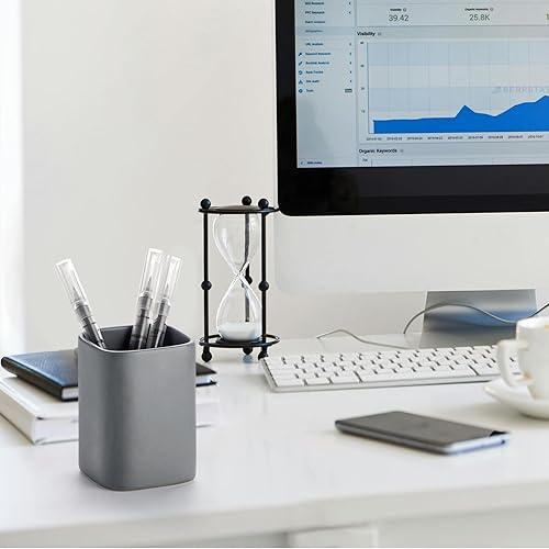 Miniatura 5 de Soporte para bolígrafos, paquete de 2 soportes para lápices para escritorio, organizador de escritorio de cerámica para lápices, soporte para