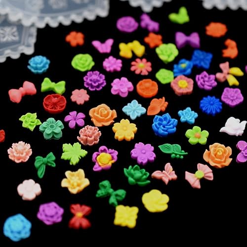 Miniatura 7 de Exquisito juego de moldes de arte de uñas florales y arco, molde de fundición de resina, profundidad 3D, múltiples diseños, adecuado para resina