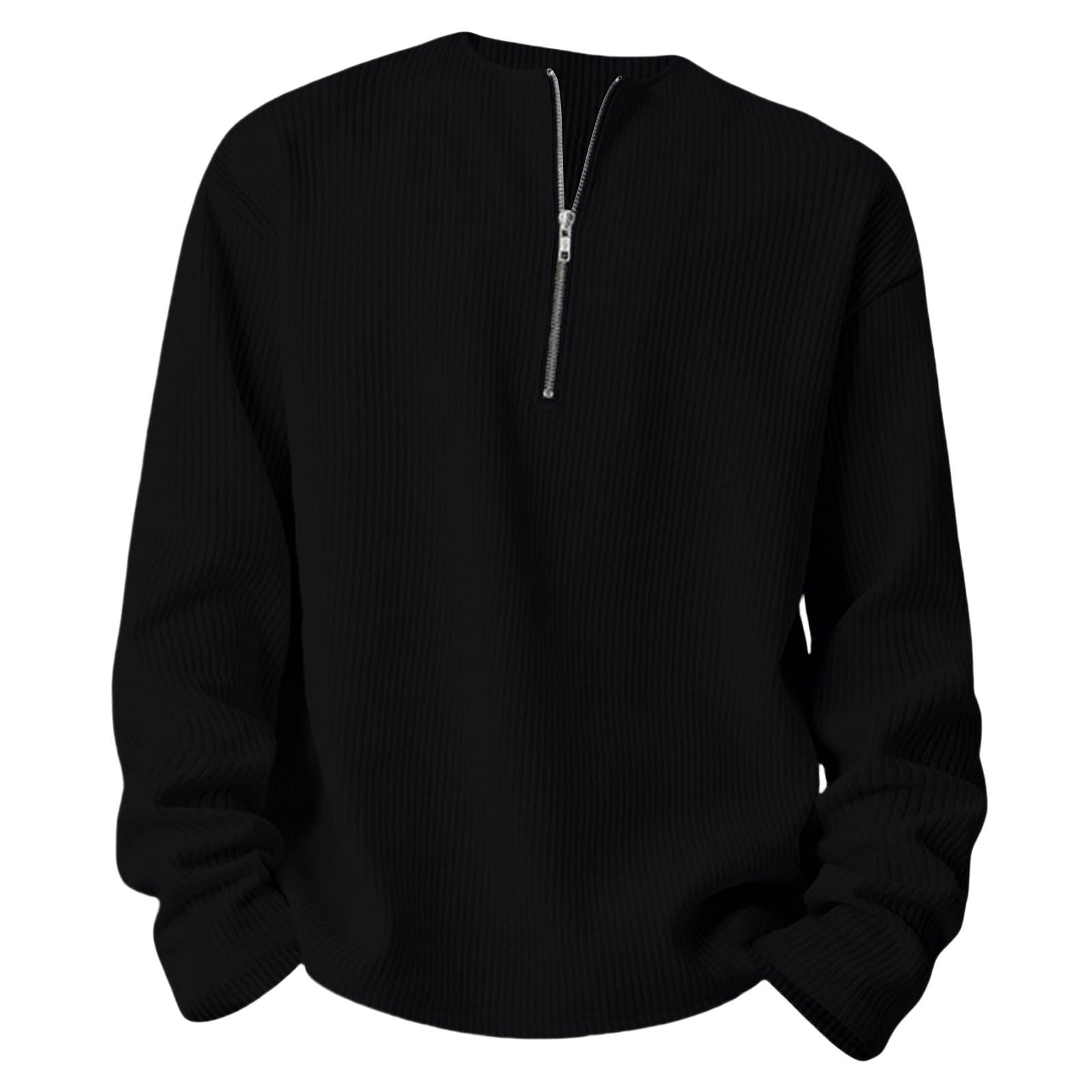Chaqueta Verano Hombre Sudadera Informal Holgada Sin Cuello con Media Cremallera para Navideño Camisa Manga Corta Ropa De Gym Trabajo Artículos Pesca Camiseta Mangas Sudaderas Mujer