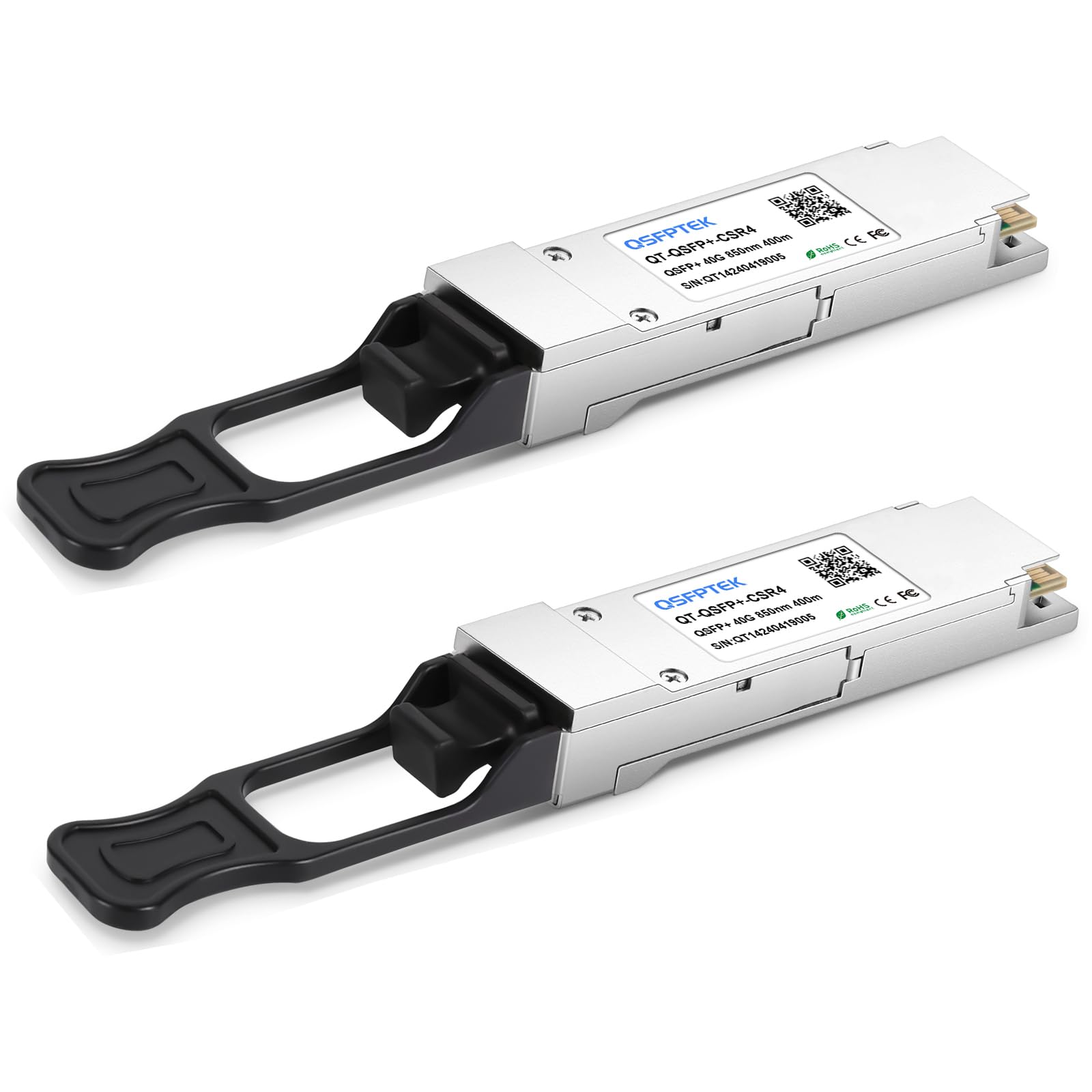 QSFPTEK 40GBASE-CSR4 Optical Transceiver QSFP+ 850nm 400m DOM MTP/MPO MMF Module for Cisco QSFP-40G-CSR4-2Pack