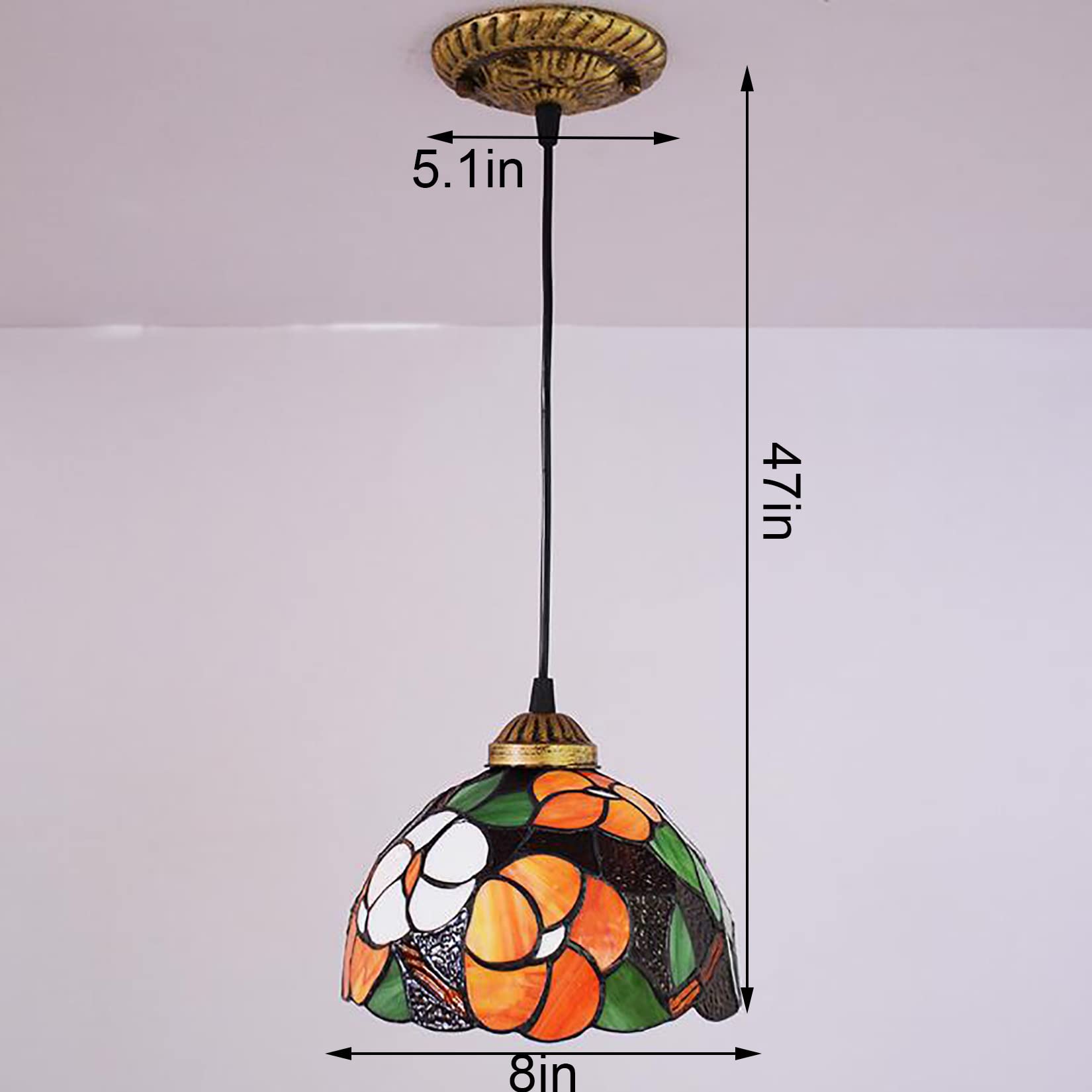 Lampa wisząca z podwójną głowicą, 3-głowicowa, obrotowa lampa wisząca 8", ekran vintage, do salonu, sypialni, jadalni, E27 Ø20 cm, pojedyncza głowica