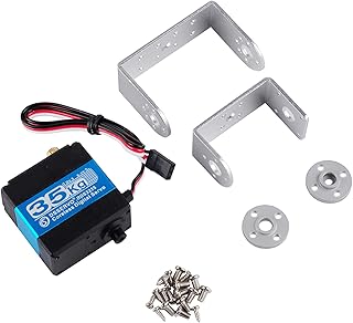 Wishiot RDS3235 Digital Servo Robot Servo Coreless Motor 35KG High Torque Metal Gear DC5-7.4V with U- Shaped Servo Bracket Arm Plate for DIY Roboticï¼ˆ180 Degreeï¼‰