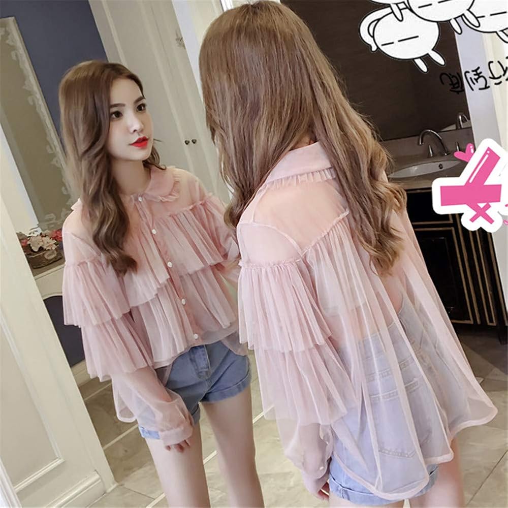 Amazon | [ンーセンー] シフォン ブラウス レディース 長袖