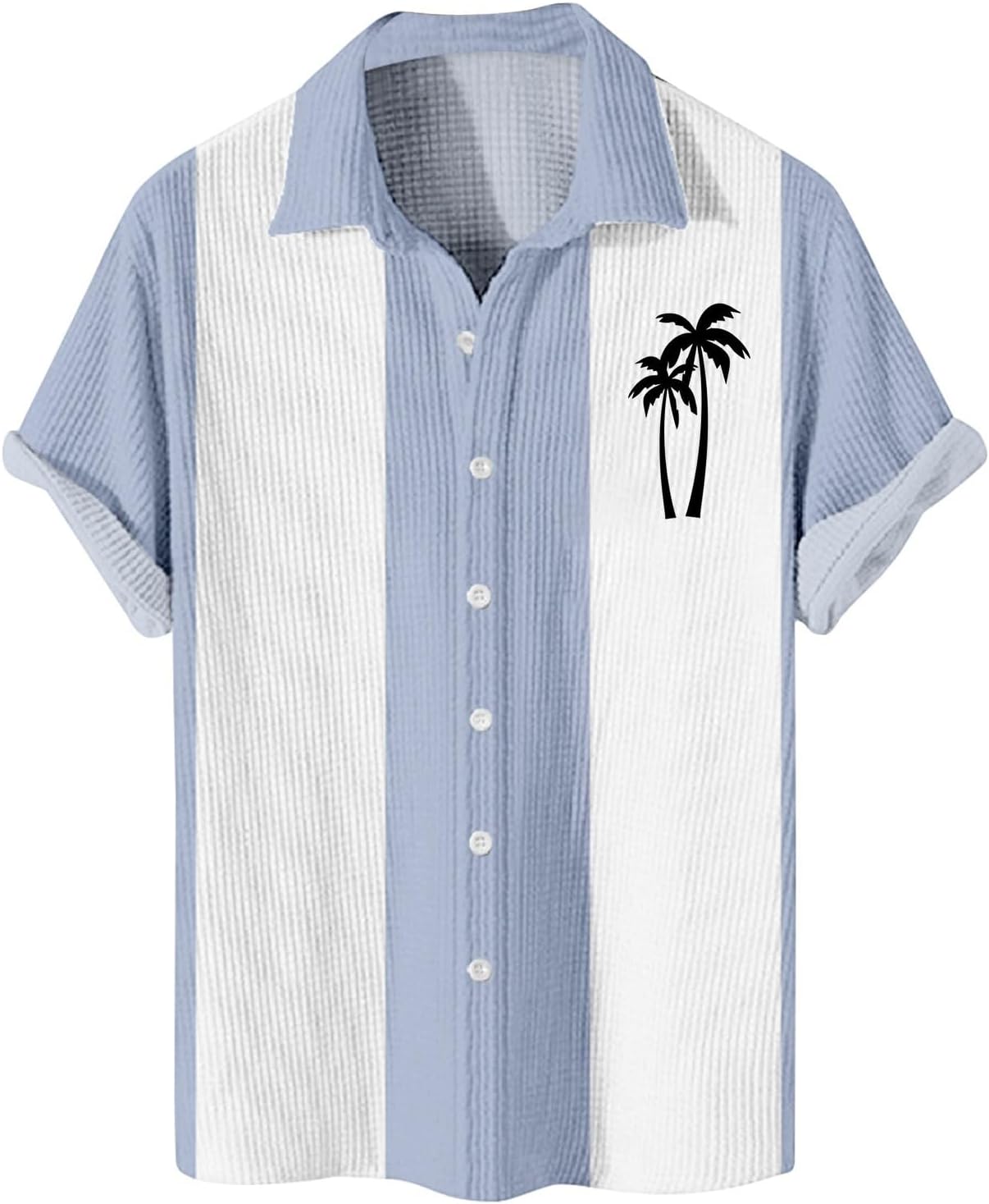 RTRDE Men's Casual Button Down Shirts Short Sleeve Vintage Summer Cuba Beach Bowling Shirts, M-8XL