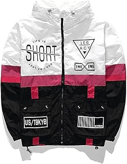 Men's Lightweight Windbreaker Jacket Casual Zip Up Jackets With Hooded