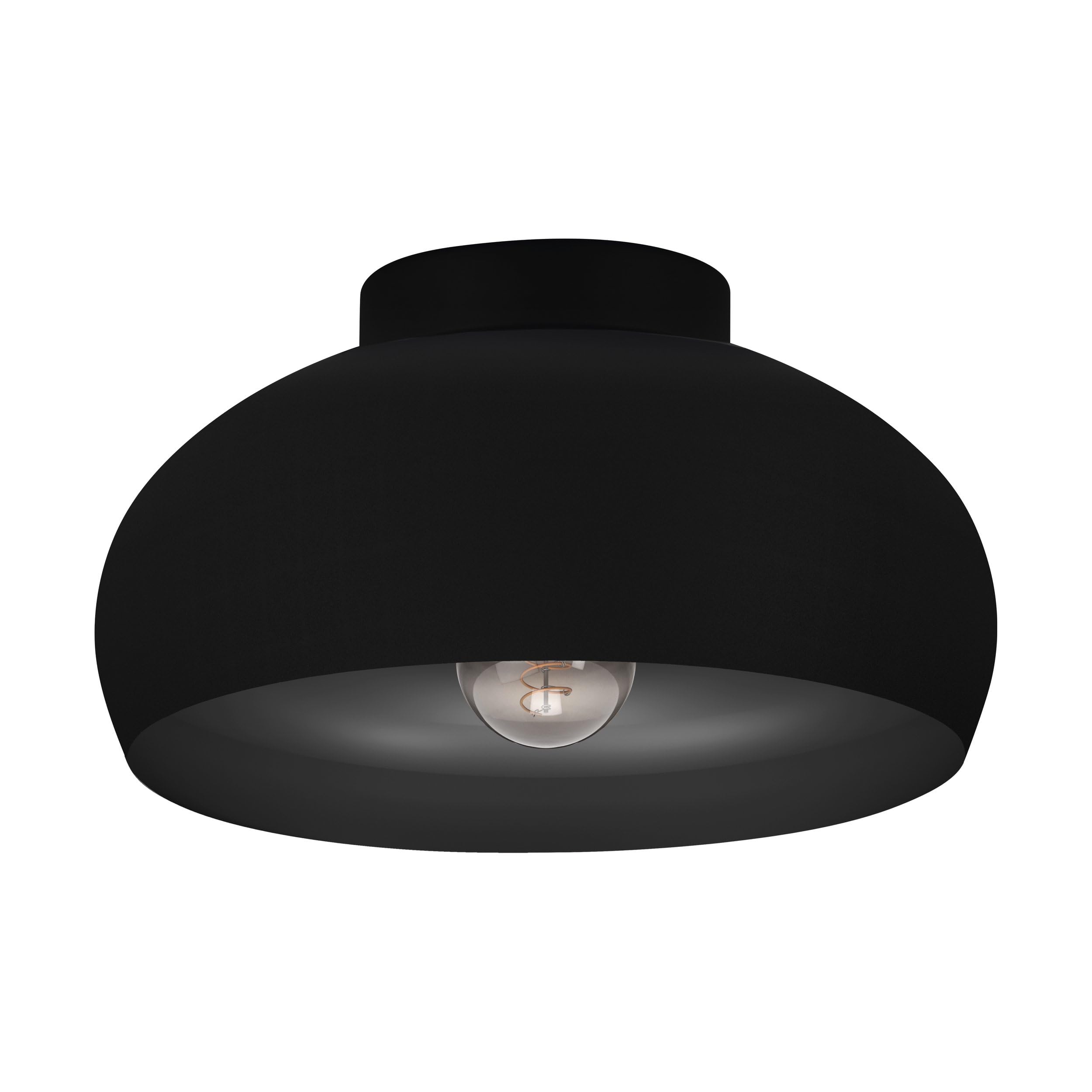 Eglo Ceiling Light Fitting Mogano 2, Flush Mount Ceiling lamp in Industrial Design, Living Room and Hallway Lighting Made of Black Metal, E27 Socket