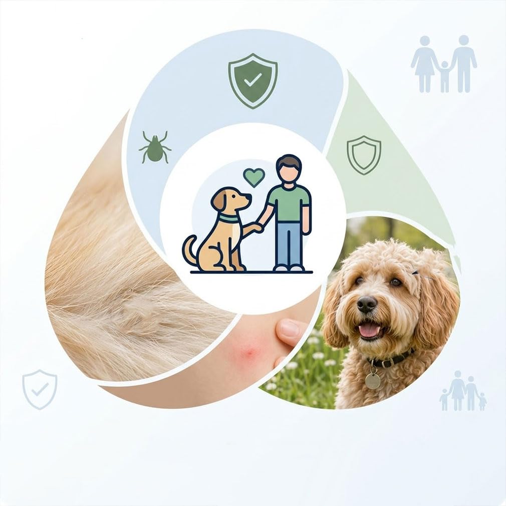 Evacare Flohfrei Anhänger für Hunde - 12 Monate Langzeit Frische-Effekt & Natürlich Wohlbefinden | Sicherer Klickverschluss für Welpen, Mittlere & Große Hunde (Grün,1PCS)