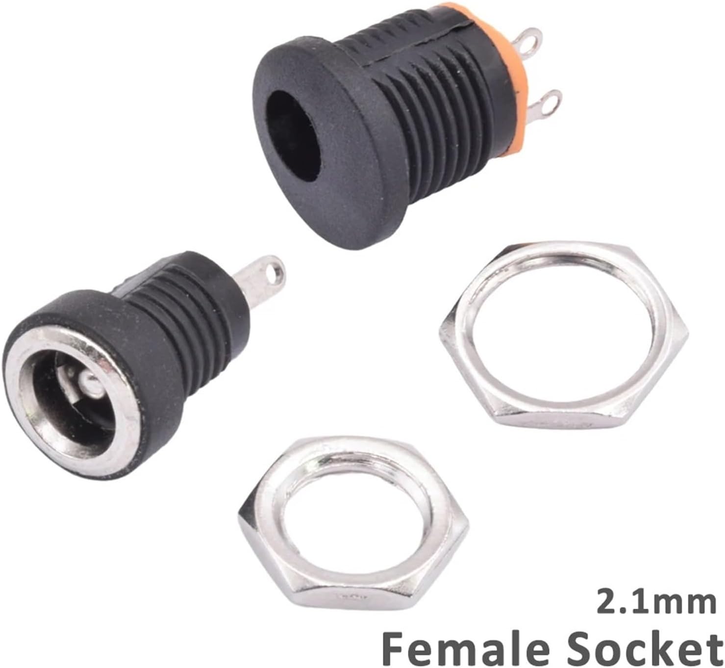 5/10set 12V DC Electrical Female Male Connector 5.5 x 2.1mm Power Plug Jack Socket 2/3 Pin Panel Mount Terminal Adapter 022/022B(022B Male Female,10 Sets)
