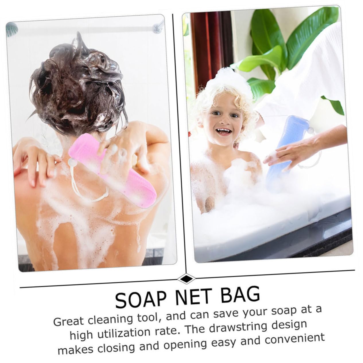 15pcs Bar Soap Foaming Soap Foaming Pouch Safe Material Easy-suspend Rope Random Color