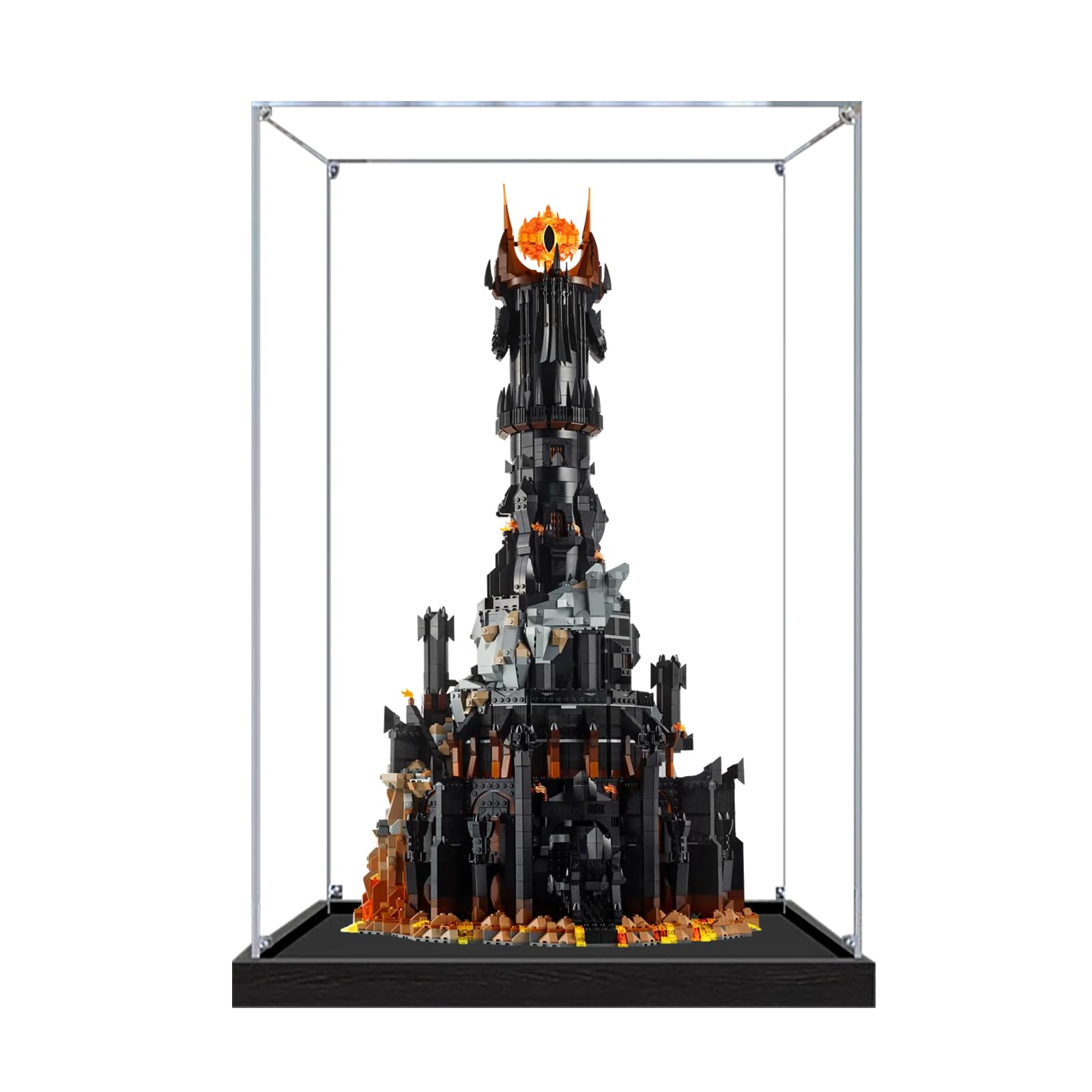 Brightaura Transparent 2Mm Acrylic Display Case For The Lord Of The Rings: Barad-Dûr For Lego 10333, Transparent Dustproof Storage Box (Model Not Included) (Transparent 2Mm)