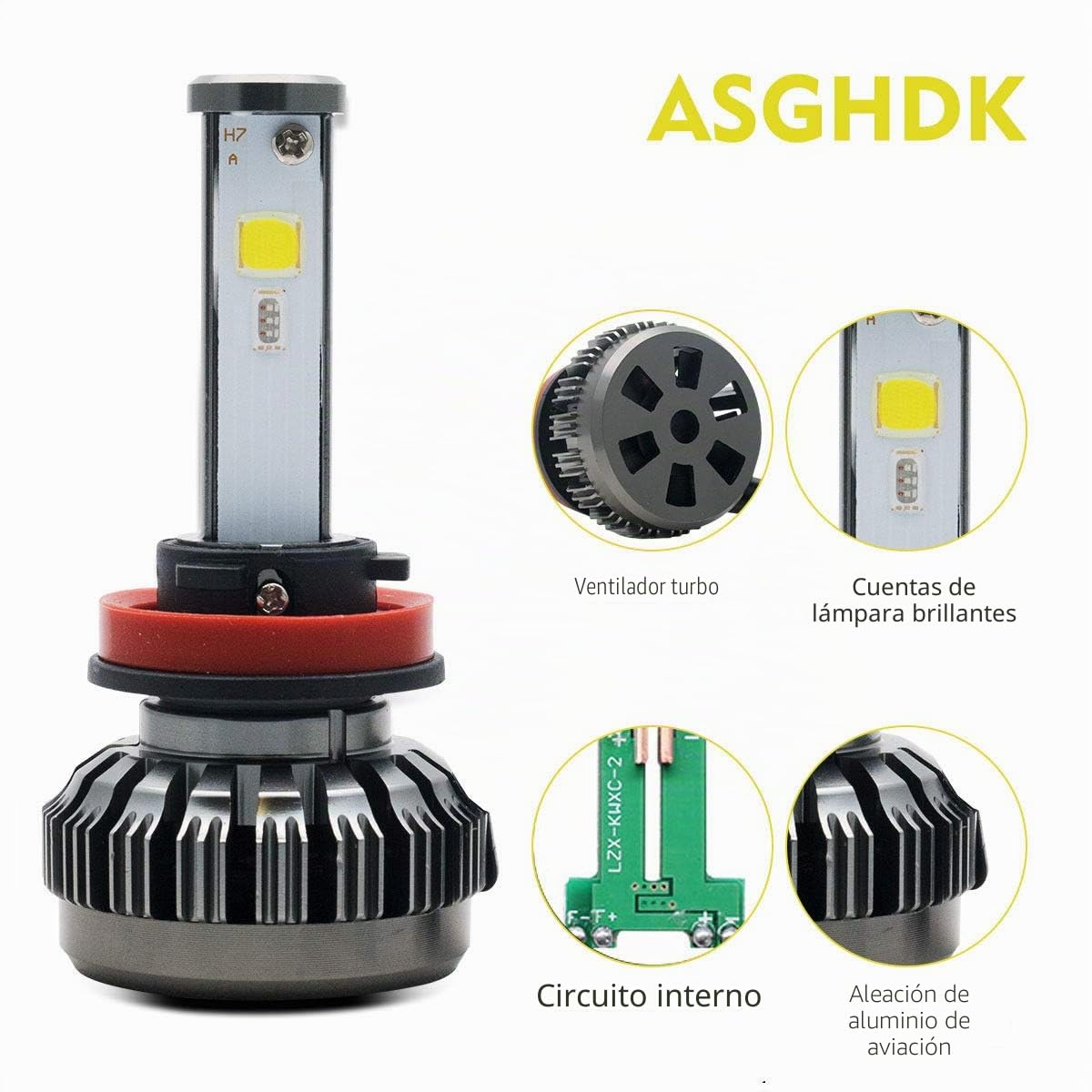 Riloer Bombilla LED H11 H9 H8 RGB, 2 Piezas 80W 6000K 8000LM IP65 Faros Delanteros RGB Coche LED COB Aplicación Colorida LeadLamp Liquidación Bombilla de Lámpara