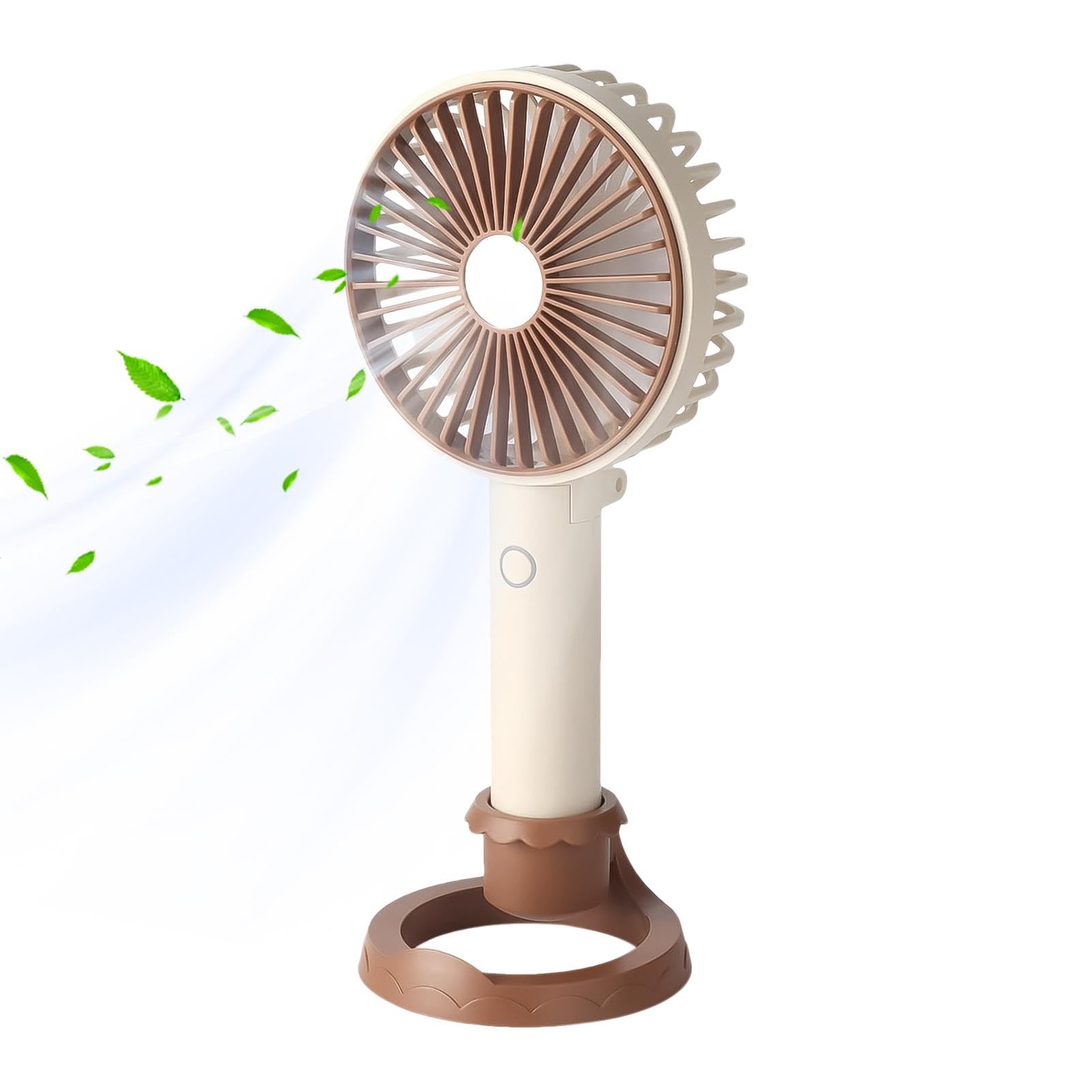 Dorugage Handheld Fan With Stand,Makeup Lash Fan | 3 Speed Wind Phone Holder Powerful Personal Small Desk Fan With Base For Travel, Up To 6 Working Hours