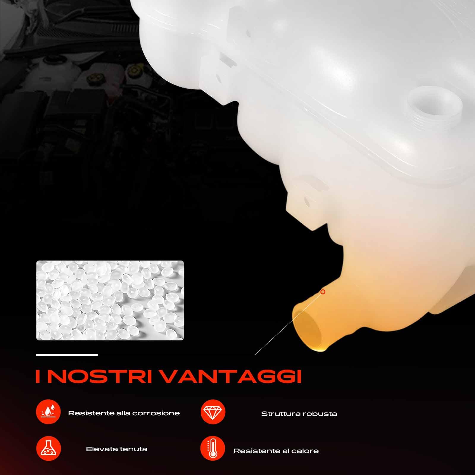 Frankberg Serbatoio di Espansione Refrigerante Intestazione Compatibile con Serie 3 Cabriolet E30 320i Serie 3 Cabriolet E30 325i Serie 3 E30 325i Serie 3 E30 325e 2.7 Serie 3 E30 320i 17111712641