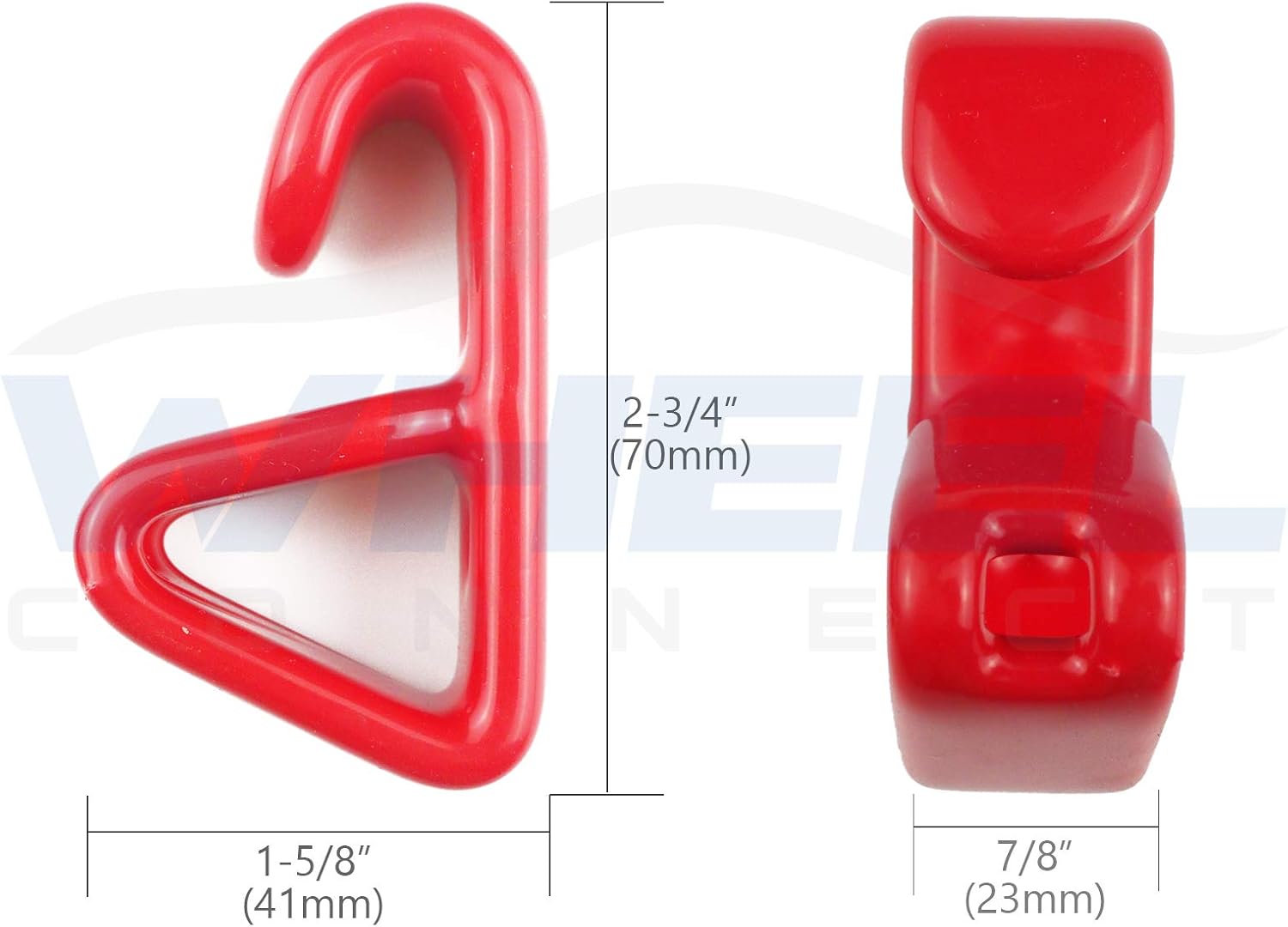 WHEEL CONNECT Wheel Display Hooks, for Hanging Rims on The Wall. Made of Solid Steel with Soft Plastic Coated. Accessories Included. Standard Size. Pack of 4.