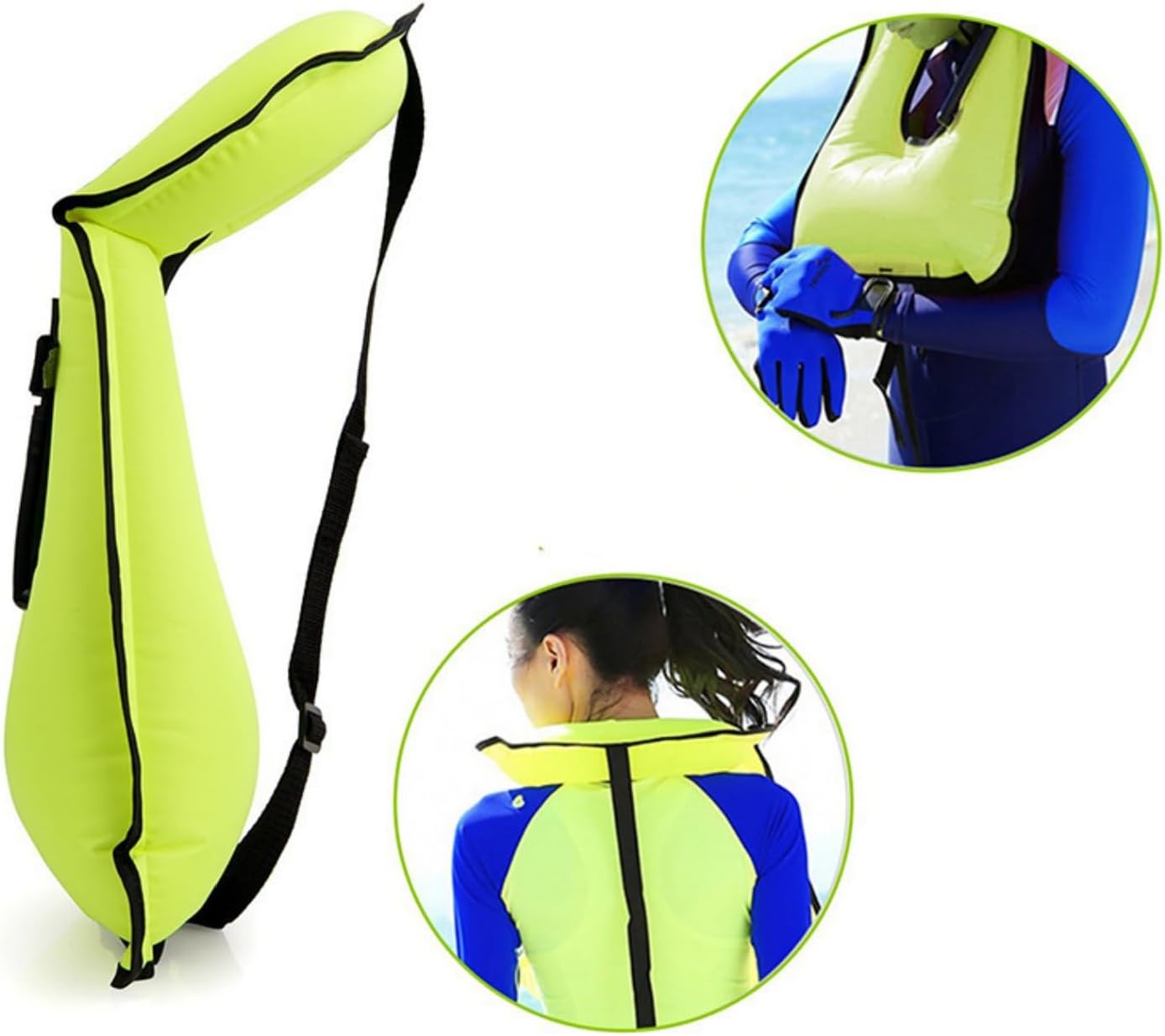 4 Pcs Inflatable Snorkel Vest for Adults Portable Swim Vest Jackets Adjustable Safety Vests for Snorkeling Swimming Diving Surfing