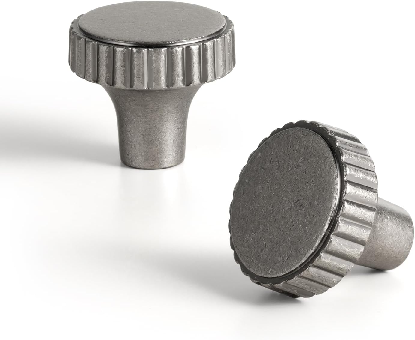 Goo-Ki Vintage Antique Nickel Cabinet Knob - Striped Decorations Cabinet Pull Hardware for Bedroom, Kitchen, 6 Pack