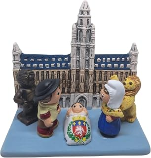 Brussels B Nativity Scene – Handmade in Clay – 1 Block – 3.4"x 2.4"x 3.4" high, Belgium, Brussels Town Hall, Manneken PIS, Belgian Culture