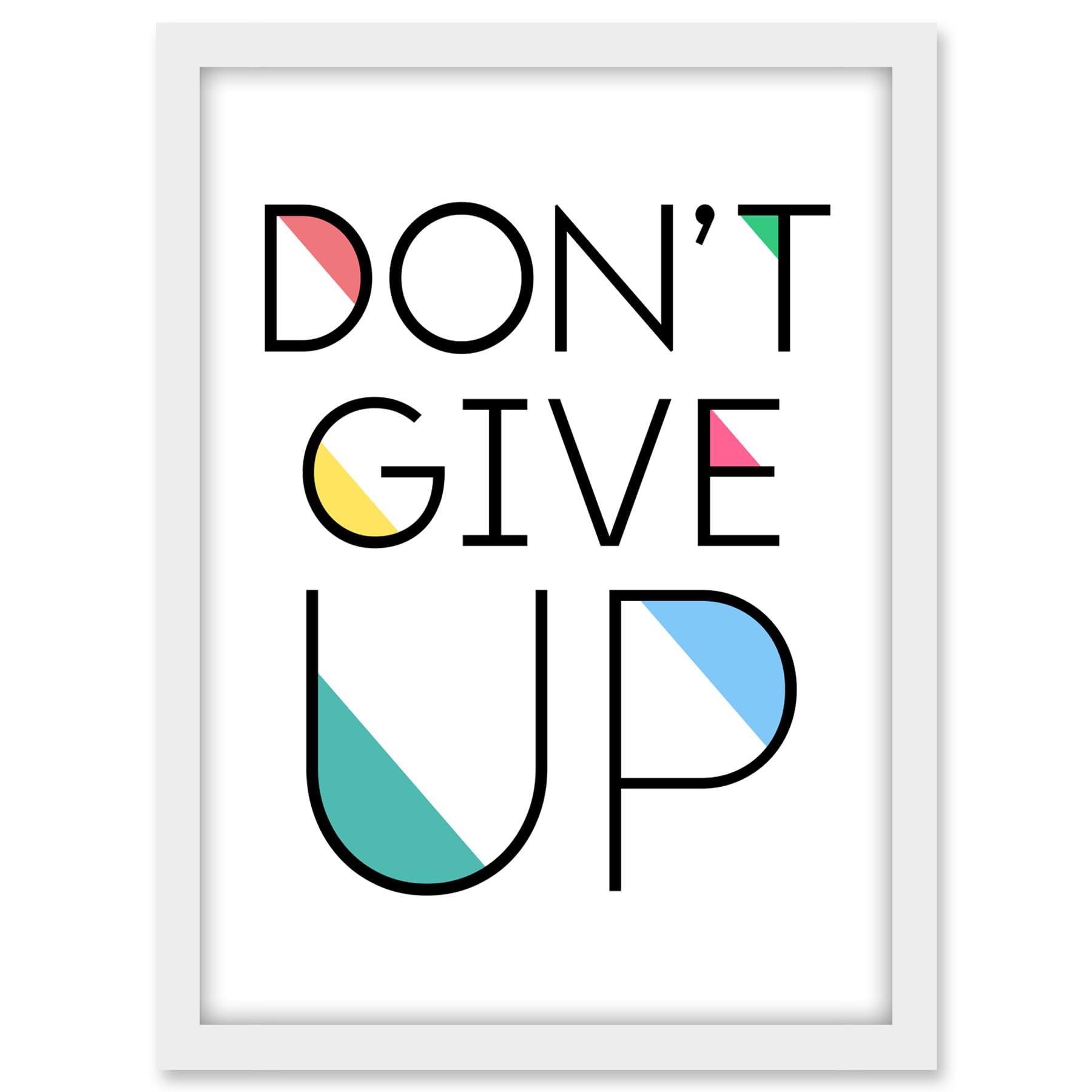 Artery8 Don't Give Up Inspirational Positive Motivational Gym Workout Living Room Aesthetic Artwork Framed A3 Wall Art Print
