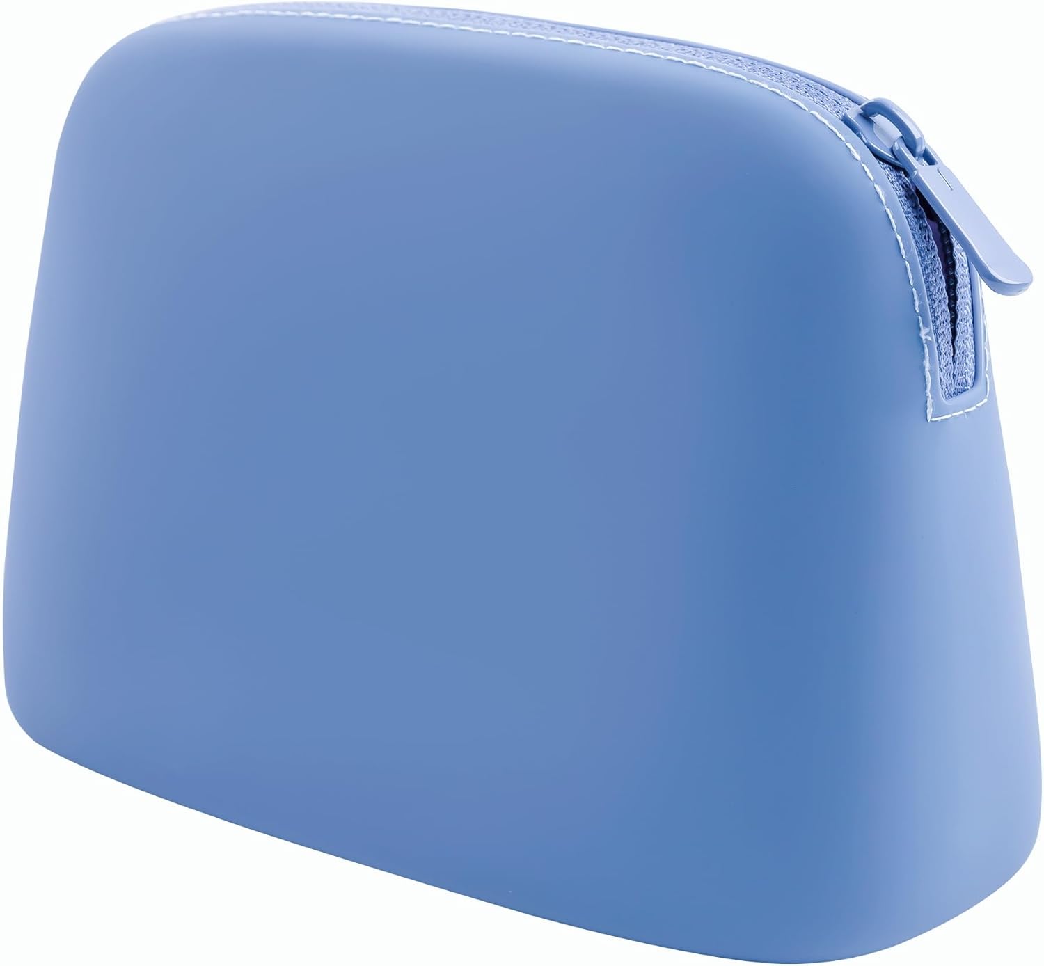 Foldable Silicone Makeup Bag Large Capacity and Lightweight Toiletry Bag for Travel Waterproof Cosmetic Bag with Zipper for Women Girls (blue)