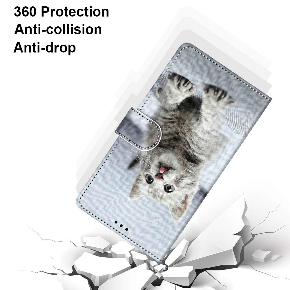 Ailisi Cover Per Samsung Galaxy A12/M12 - Custodia Libro Con Portafoglio E Orso Grigio