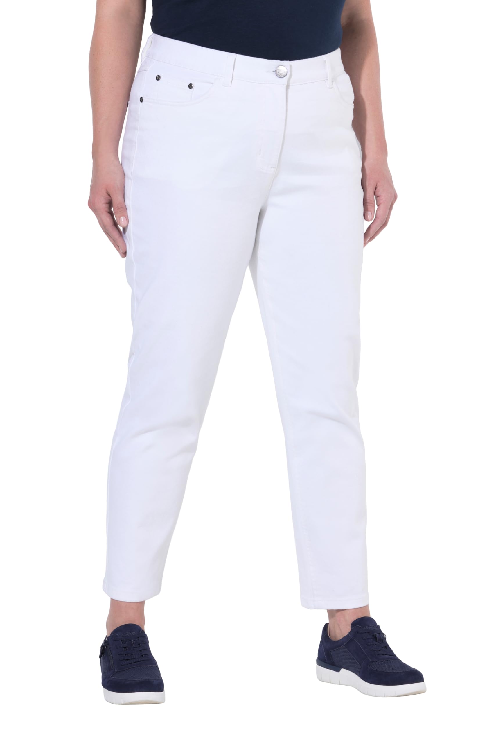 Ulla Popken Damen große Größen Übergrößen Plus Size Mom-Jeans, Stretchdenim, 5-Pocket-Schnitt 849532