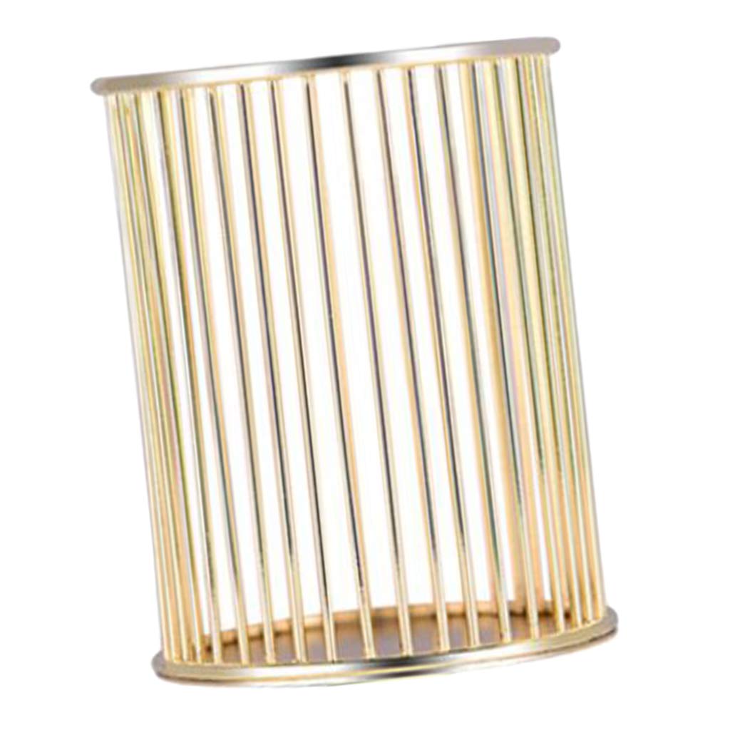 Stifteköcher aus Eisen, rund, Drahtgeflecht, Stiftehalter, Stiftehalter, Schreibtisch-Organizer, goldfarben, 10 Stück