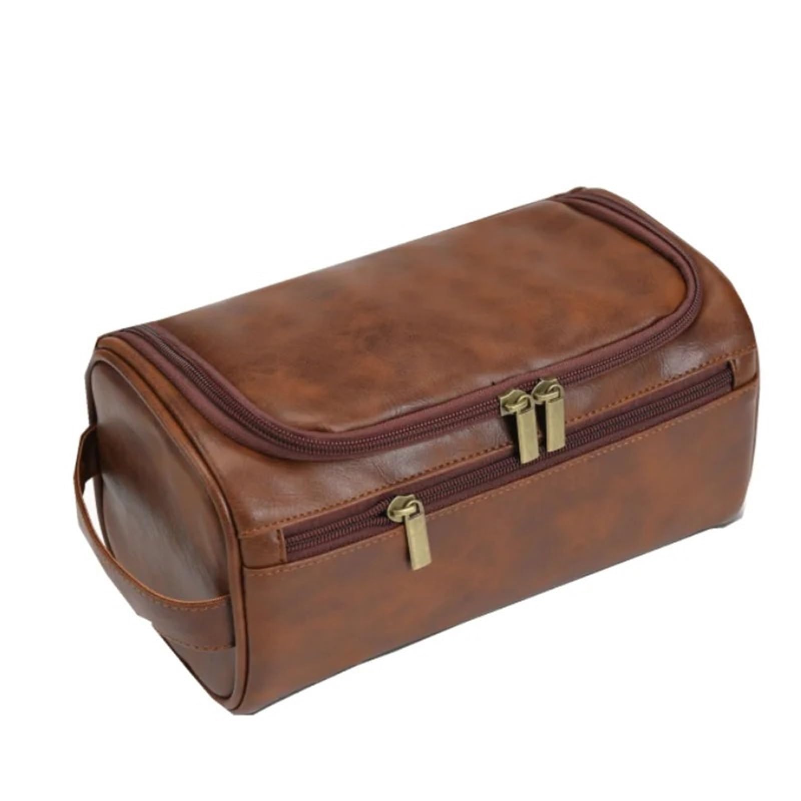 Borsa da toilette da viaggio Borsa da toilette di lusso vintage uomo Custodia viaggio necessaria for il trucco cosmetico aziendale Borse lavaggio for organizer appendere for(Brown)