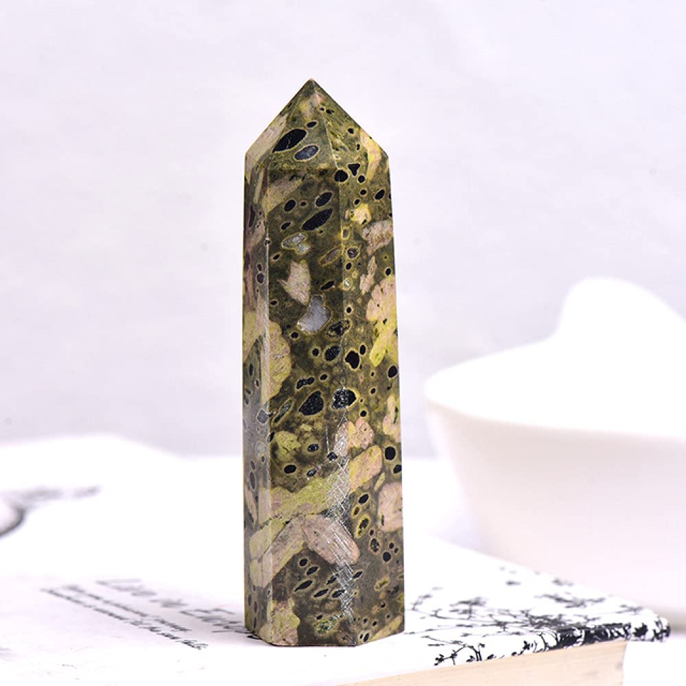 Cristal de fraise naturel ornement baguette colonne hexagonale point minéral 50-60mm