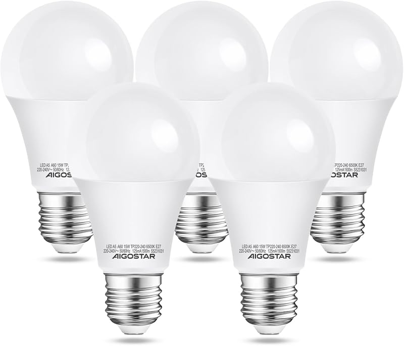 Aigostar LED A5 A60 Big Angel E27 Hideg Fehér Izzó 15W - Energiatakarékos Irodai Világítás, Nagy Fényerejű Lámpa