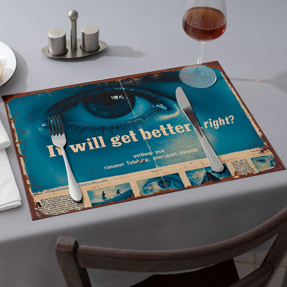 Sets de table de salle à manger lavables contre les taches et nappe de table d'été 6 pièces