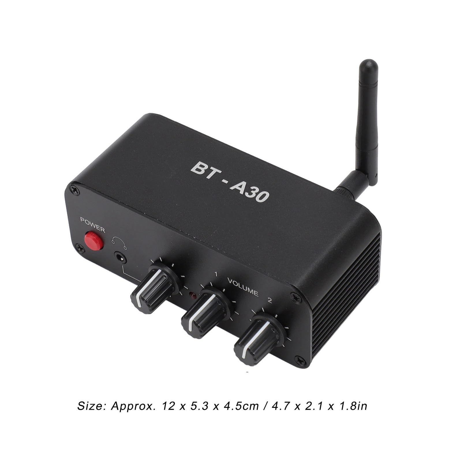 Bluetooth dźwięk przedwzmacniacz Wysoka wydajność przedwzmacniacz stereo z portem 3,5 mm dla głośnika gramofonowego fono aluminium czarny 12 x 5,3 x 4,5 cm